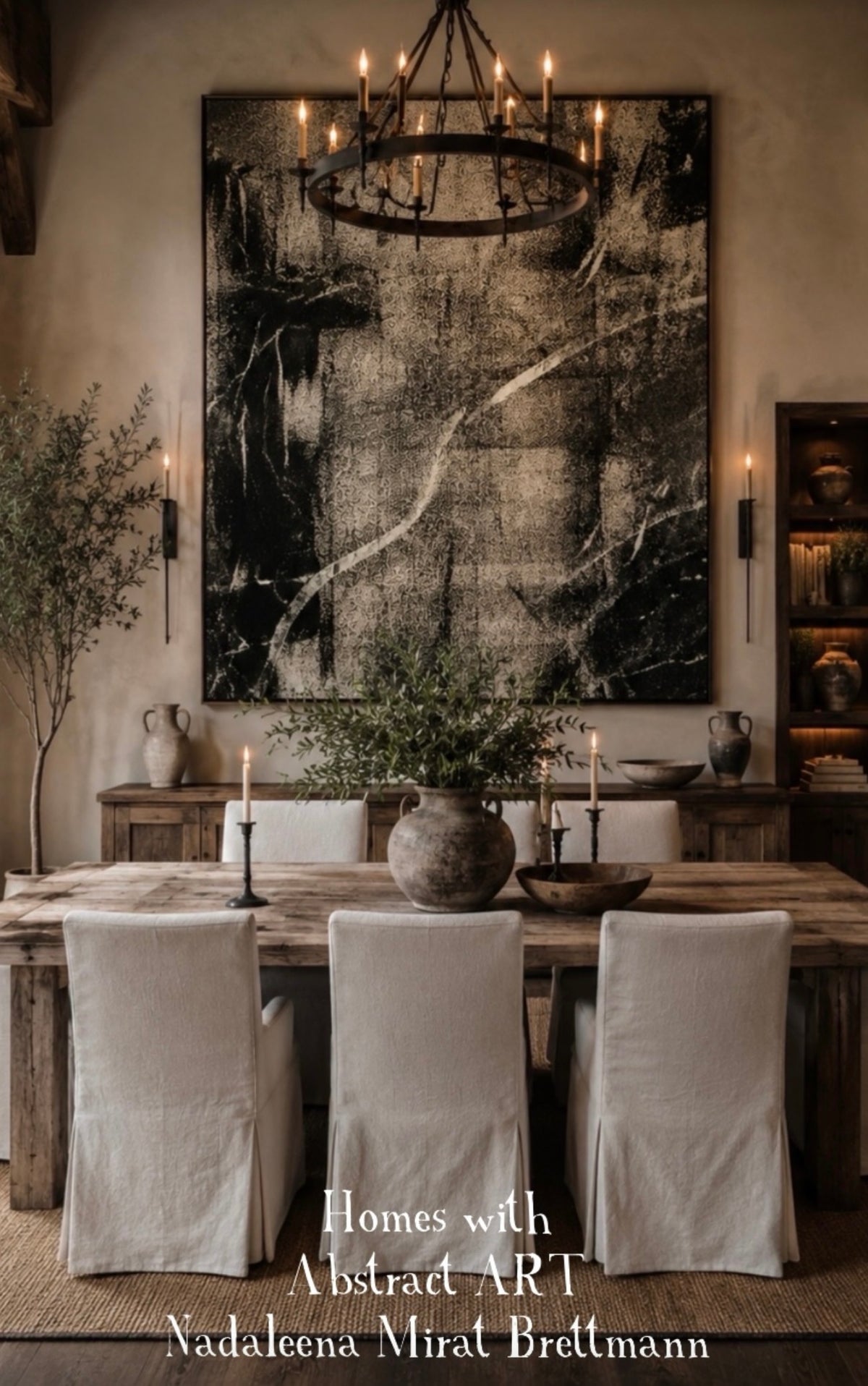Custom Order Abstract Canvas Black and White series by Nadaleena Mirat Brettmann